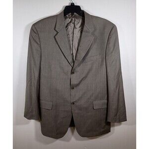 Joseph Abboud Wool USA Suit Blazer Jacket Pleated Pants Mens Tan Size 44L 38W